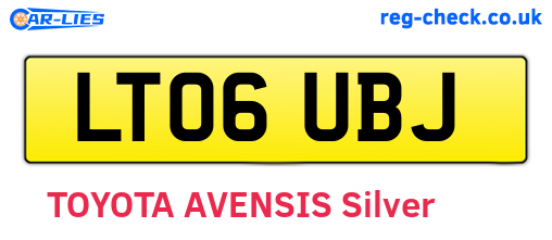 LT06UBJ are the vehicle registration plates.