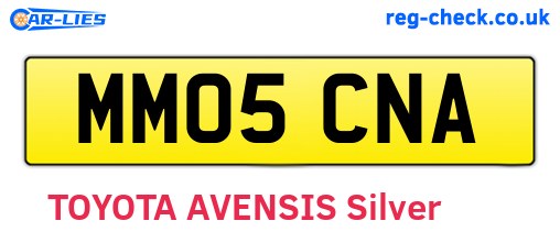 MM05CNA are the vehicle registration plates.