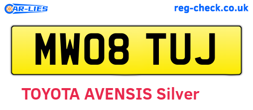 MW08TUJ are the vehicle registration plates.