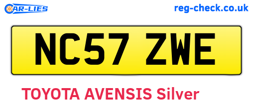 NC57ZWE are the vehicle registration plates.