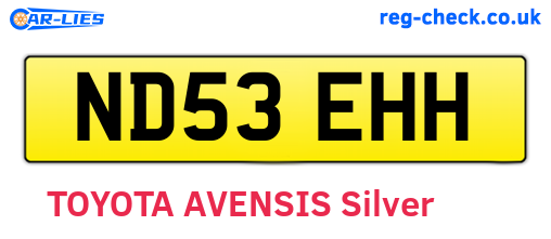 ND53EHH are the vehicle registration plates.