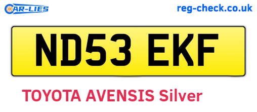 ND53EKF are the vehicle registration plates.