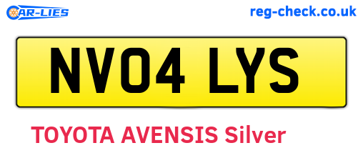 NV04LYS are the vehicle registration plates.