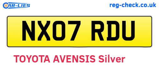NX07RDU are the vehicle registration plates.