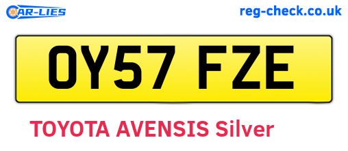 OY57FZE are the vehicle registration plates.