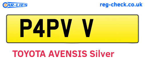 P4PVV are the vehicle registration plates.