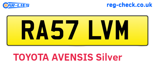 RA57LVM are the vehicle registration plates.