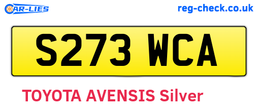 S273WCA are the vehicle registration plates.