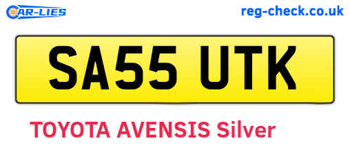 SA55UTK are the vehicle registration plates.