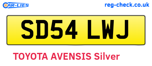 SD54LWJ are the vehicle registration plates.