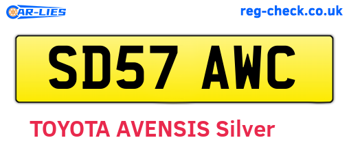 SD57AWC are the vehicle registration plates.