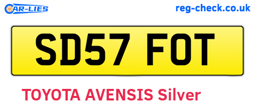 SD57FOT are the vehicle registration plates.