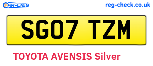 SG07TZM are the vehicle registration plates.