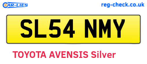 SL54NMY are the vehicle registration plates.