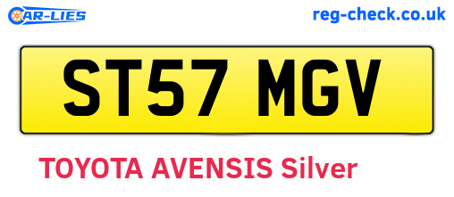 ST57MGV are the vehicle registration plates.