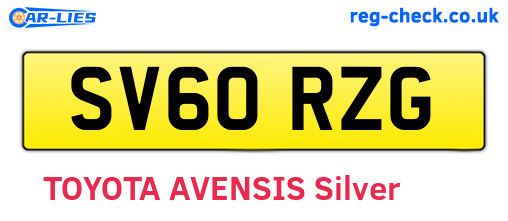 SV60RZG are the vehicle registration plates.