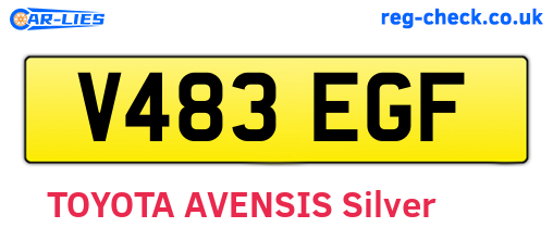 V483EGF are the vehicle registration plates.