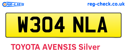 W304NLA are the vehicle registration plates.
