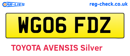 WG06FDZ are the vehicle registration plates.