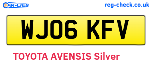 WJ06KFV are the vehicle registration plates.