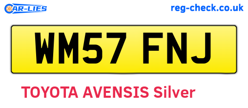 WM57FNJ are the vehicle registration plates.