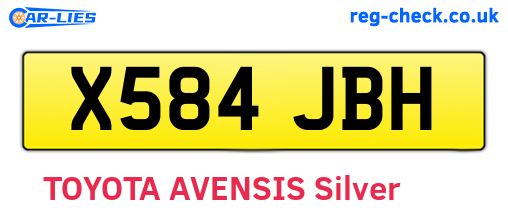 X584JBH are the vehicle registration plates.