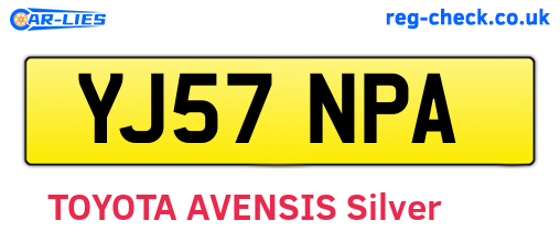 YJ57NPA are the vehicle registration plates.