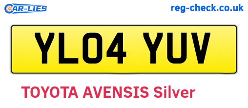 YL04YUV are the vehicle registration plates.