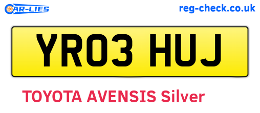 YR03HUJ are the vehicle registration plates.