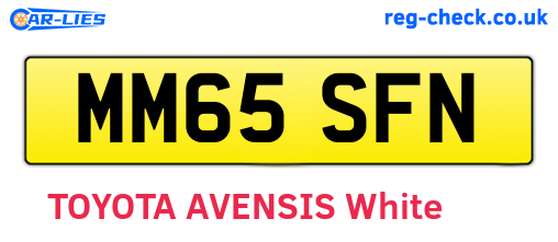 MM65SFN are the vehicle registration plates.