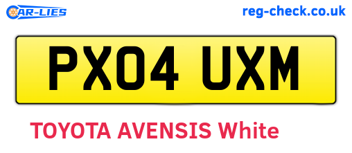 PX04UXM are the vehicle registration plates.