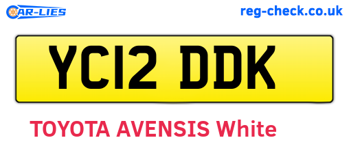 YC12DDK are the vehicle registration plates.