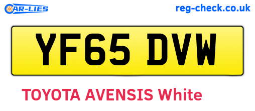 YF65DVW are the vehicle registration plates.