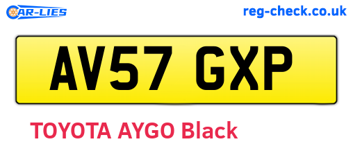 AV57GXP are the vehicle registration plates.