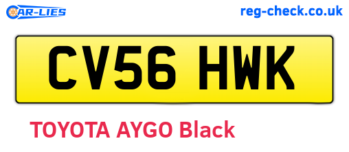 CV56HWK are the vehicle registration plates.