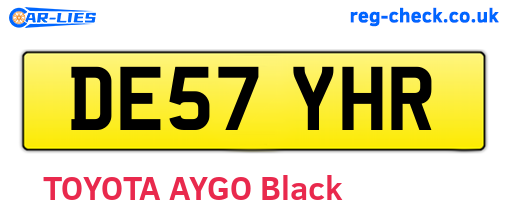 DE57YHR are the vehicle registration plates.