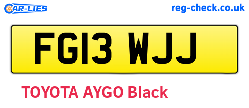 FG13WJJ are the vehicle registration plates.