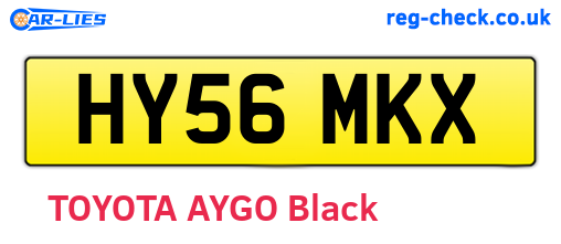 HY56MKX are the vehicle registration plates.