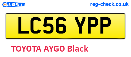 LC56YPP are the vehicle registration plates.