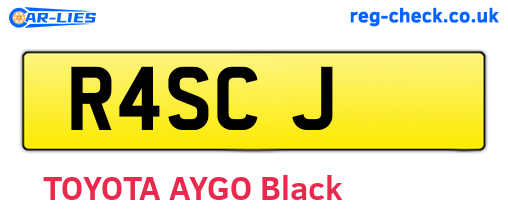 R4SCJ are the vehicle registration plates.