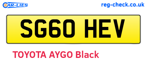 SG60HEV are the vehicle registration plates.