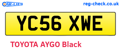 YC56XWE are the vehicle registration plates.