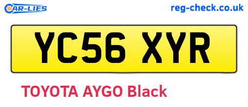 YC56XYR are the vehicle registration plates.