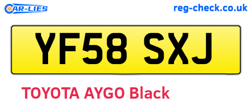 YF58SXJ are the vehicle registration plates.