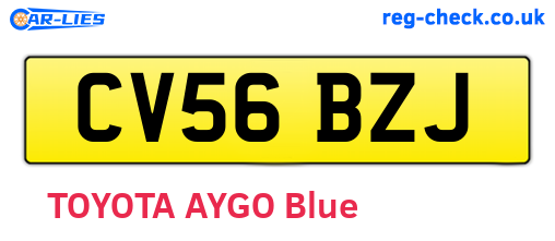 CV56BZJ are the vehicle registration plates.