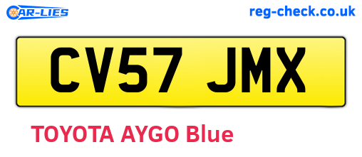 CV57JMX are the vehicle registration plates.