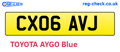 CX06AVJ are the vehicle registration plates.