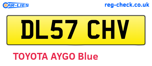 DL57CHV are the vehicle registration plates.