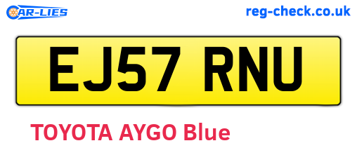 EJ57RNU are the vehicle registration plates.