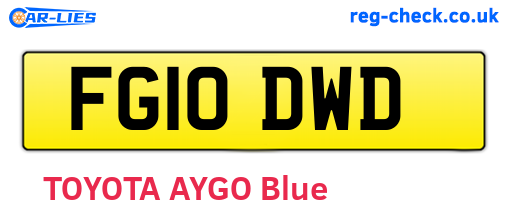 FG10DWD are the vehicle registration plates.